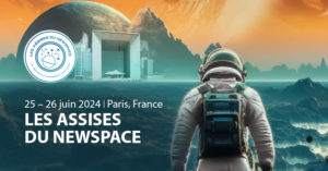 Montage d'un astronaute pour présenter les assises Newspace