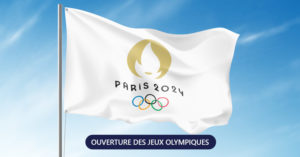 Photo du drapeau des jeux olympiques Paris 2024
